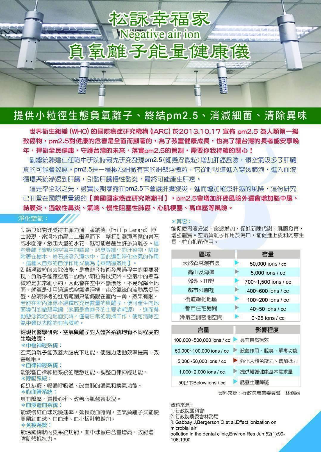 益升發健康生活館,生態級負氧離子機